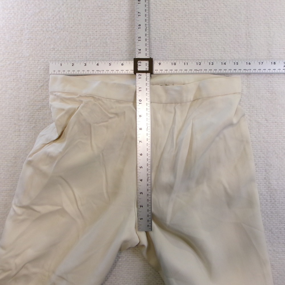 Lauren Ralph Lauren Womens 10P Pants Cream 100% Silk Wide Leg Trousers NWT - Picture 2 of 10